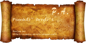 Psenkó Arnót névjegykártya