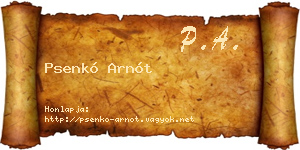 Psenkó Arnót névjegykártya